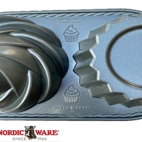 NORDIC WARE 6 Cup Commercial Cute Cupcake Pan cast aluminum New - Picture 6 of 6